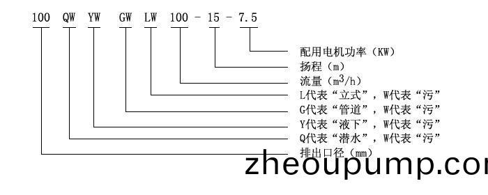 LW型直立式無堵(du)塞(sai)排汚(wu)泵(beng)型號意義(yi)