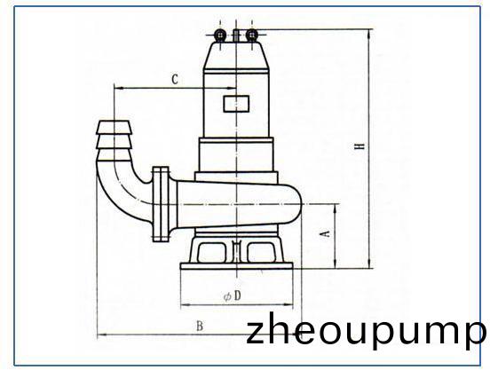 WQ潛水式無(wu)堵(du)塞排汚泵（迻動式安裝(zhuang)尺寸(cun)）